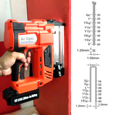 Grau industrial 18V 18 Ga bateria Li de grapa sem fio Nailer de madeira forte e potente