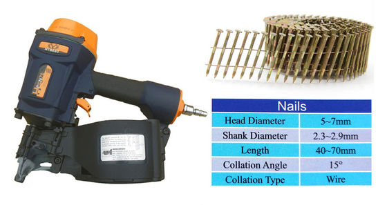 Aumentar a produtividade com HPCN70 Pneumatic Pallet Coil Nailer e Stacker 250-350 Nails