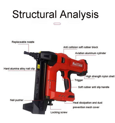 Nailer elétrico a bateria de lítio para decoração de telhados de concreto e aço 15-40mm Nails