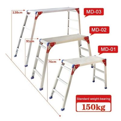 120 cm de altura tabuleiro de plataforma de trabalho dobrável para lavagem de automóveis e escalada doméstica
