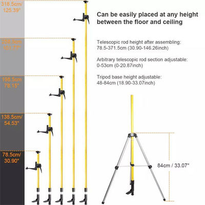 Precisão ±1mm/5m 3M Tripódio elevado para Laser Rotativo Nível de Lâmina de Lâmina Transversal