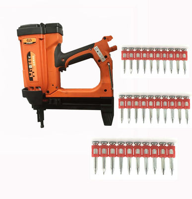 4000 pregos por carga Bateria Vida útil Ferramenta de gás Concreto Pistola de pregos de aço com 455 * 388 * 110mm Tamanho