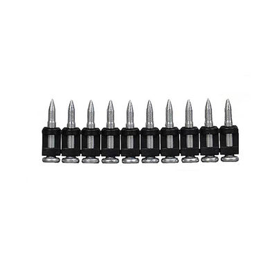 Pins de accionamento a gás de cabeça plana para garras ligadas em tiras de plástico para galvanização mecânica