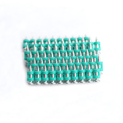 Pins de accionamento a gás de cabeça plana para garras ligadas em tiras de plástico para galvanização mecânica