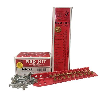 Carcaça lisa cravos de aço de concreto NK Pins de accionamento NK32 fixações RED HIT Cravos de tiro