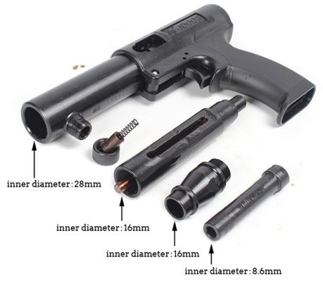 335mm Black Nail Gun e Acessório para Nails Indirectos de Baixa Velocidade a Pistolas
