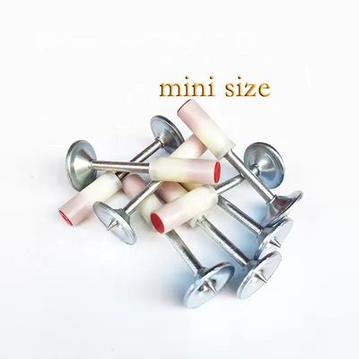 7.3mm Cabeça 25mm comprimento Mini estilo unhas redondas com 16mm máquina de lavar metal e ferro