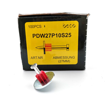 Pins de PDW de cabeça plana para 301/301T Disparando Nail Gun 25mm Steel Nails Washer Incluído