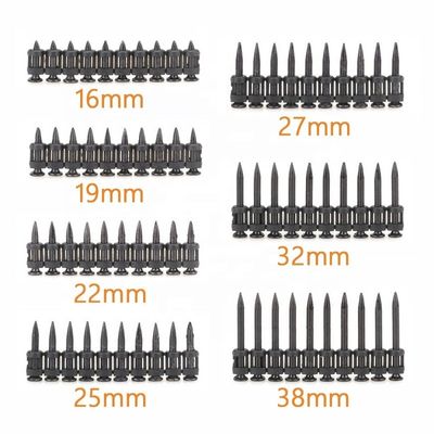3.0mm Diâmetro da haste Faixa preta Gas cravos de concreto para construção 16-38mm comprimento