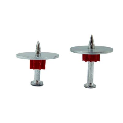 Material de construção de edifícios Fixação de pinos de PDW de alta velocidade Pregos de aço de concreto com lavadora de aço de 25 mm Padrão ISO
