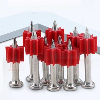 Diâmetro da cabeça geral Prata galvanizado garras de tiro com máquina de lavar de borracha vermelha 100 peças PACK