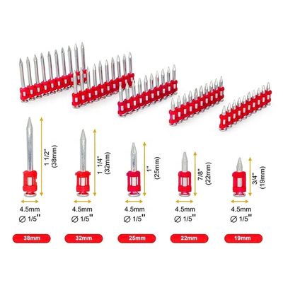 Nails de gás de tira de aço e plástico para a maioria das aplicações de Nailers de concreto a gás