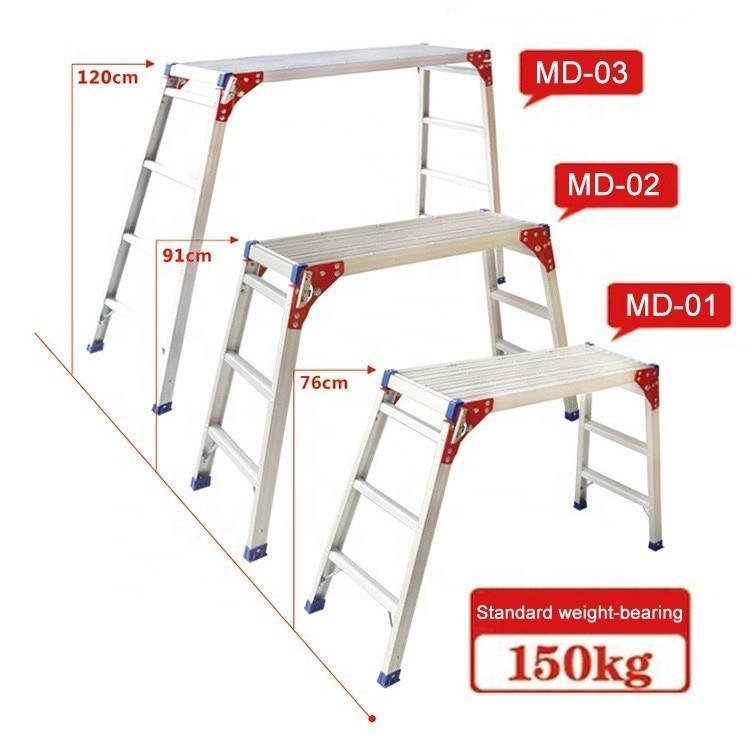 120 cm de altura tabuleiro de plataforma de trabalho dobrável para lavagem de automóveis e escalada doméstica