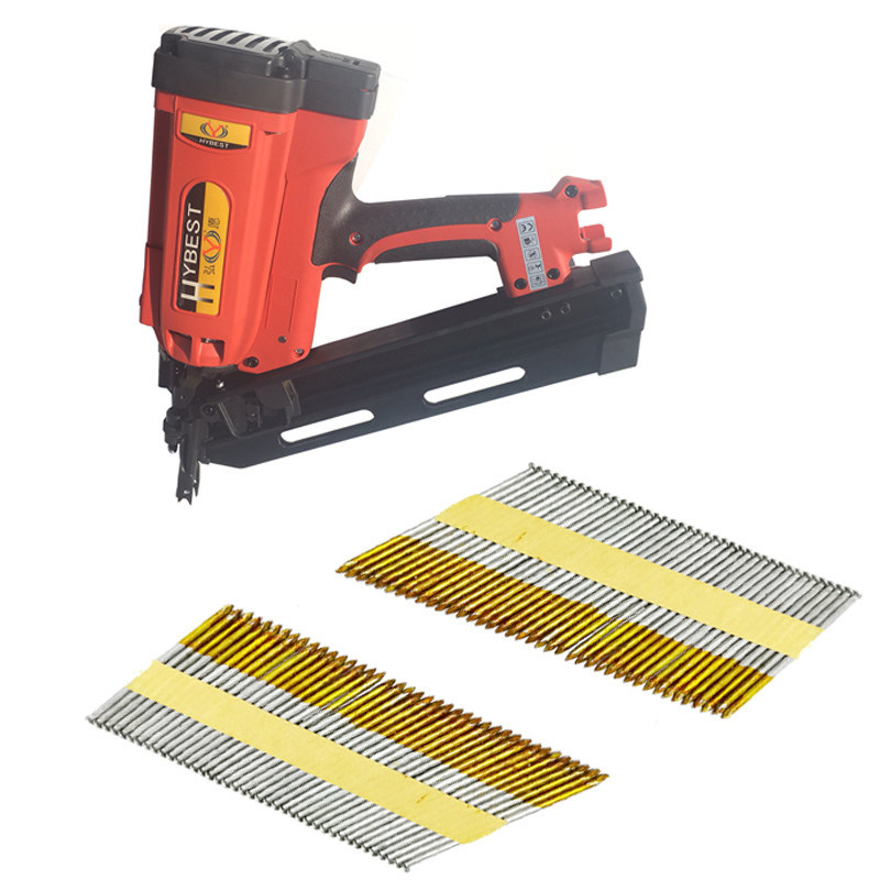 1500 Nails Rod de combustível Vida Gás sem fio Nail Gun com 34 graus de papel coladas Nails