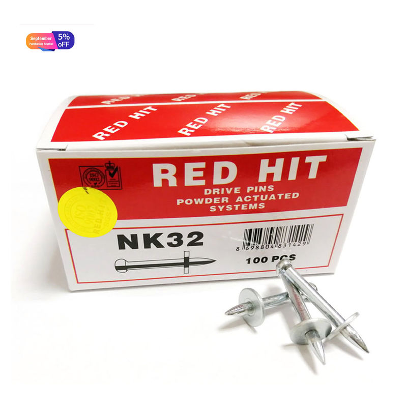 Galvanizado-brilhante cabeça redonda de aço Lavadora de concreto Disparando Nail Drive Pin para segurar
