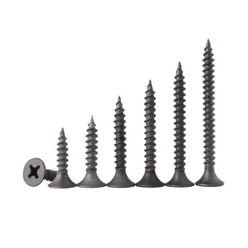 Parafuso de revestimento de parede seca fosfato preto fio fino grosso Bugle Phillips Head Andika parafuso de gesso Kuwait