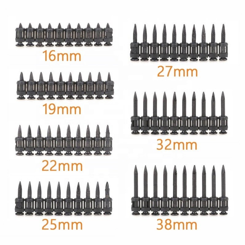3.0mm Diâmetro da haste Faixa preta Gas cravos de concreto para construção 16-38mm comprimento